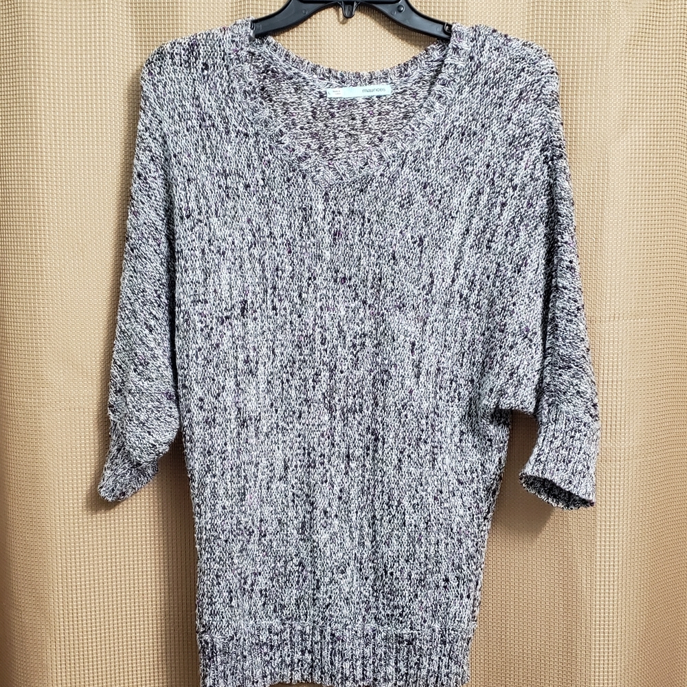 Maurices Large Silver and Purple Sweater